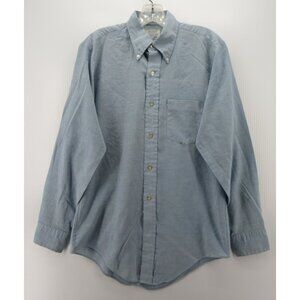 VINTAGE Brent Sanforized Shirt Medium Button Up 60s USA Made Woven *